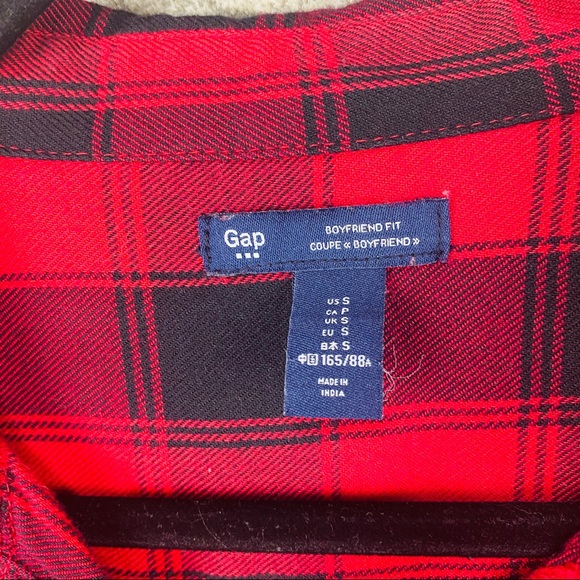 Gap Button Down Buffalo Plaid Shirt Red & Black - Picture 5 of 8
